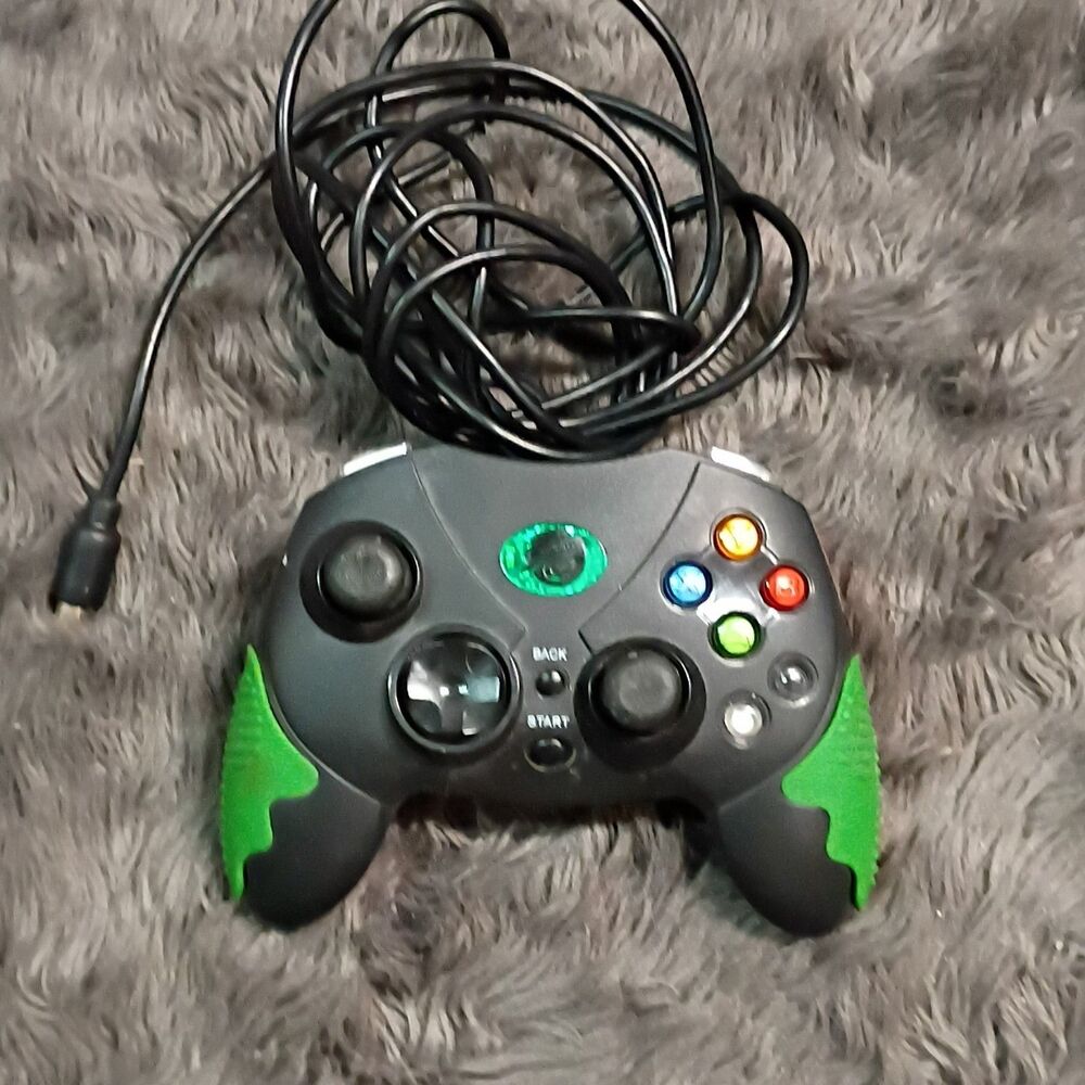 Pelican PL-2026 Wired Controller for Microsoft Xbox, Black/Green, Ergonomic